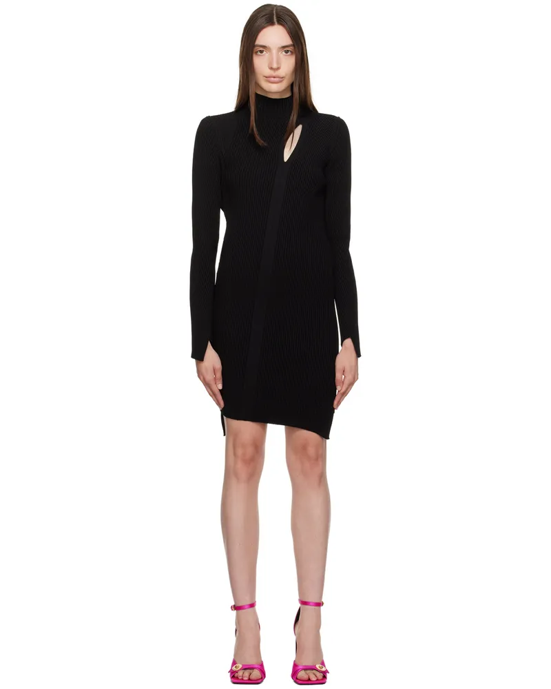Versace Black Slashed Minidress 1b000