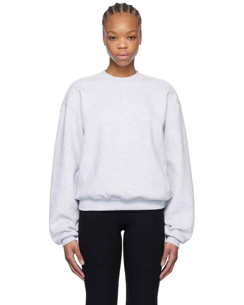 SKIMS Gray Cotton Fleece Classic Crewneck Sweatshirt Light