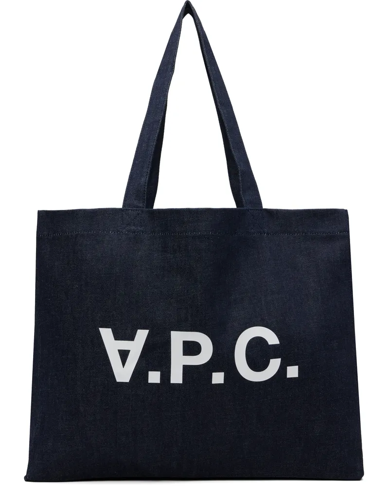 A.P.C. Navy Daniela Shopping Tote Iai