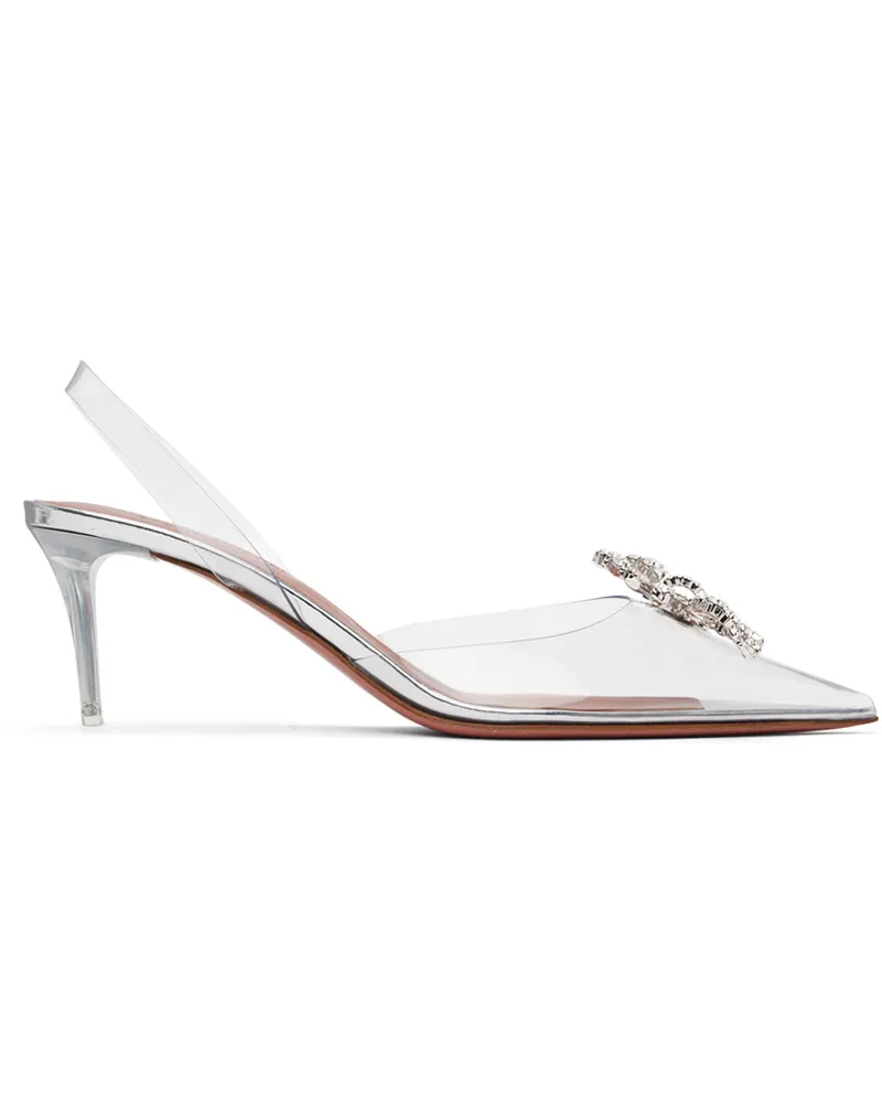 Amina Muaddi Transparent Rosie Glass Sling 60 Heels Transparent