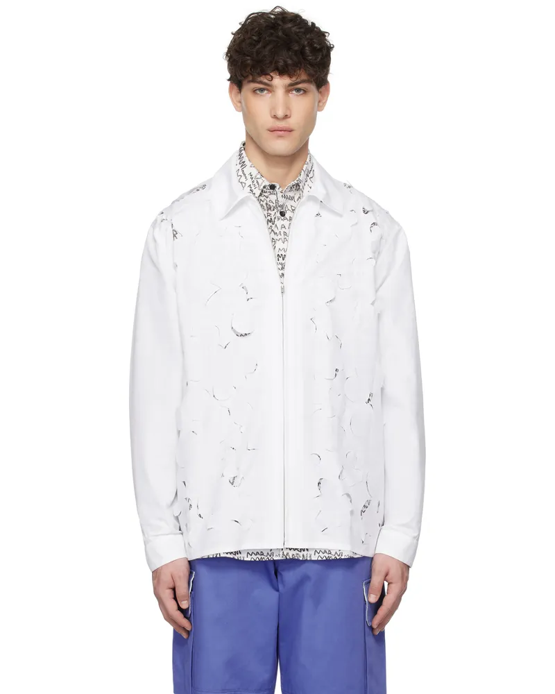 Marni White Cut Out Long Sleeve Shirt 00w01