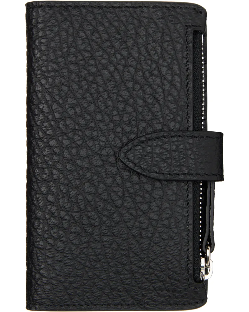 Maison Margiela Black Four Stitches Zip Card Holder T8013