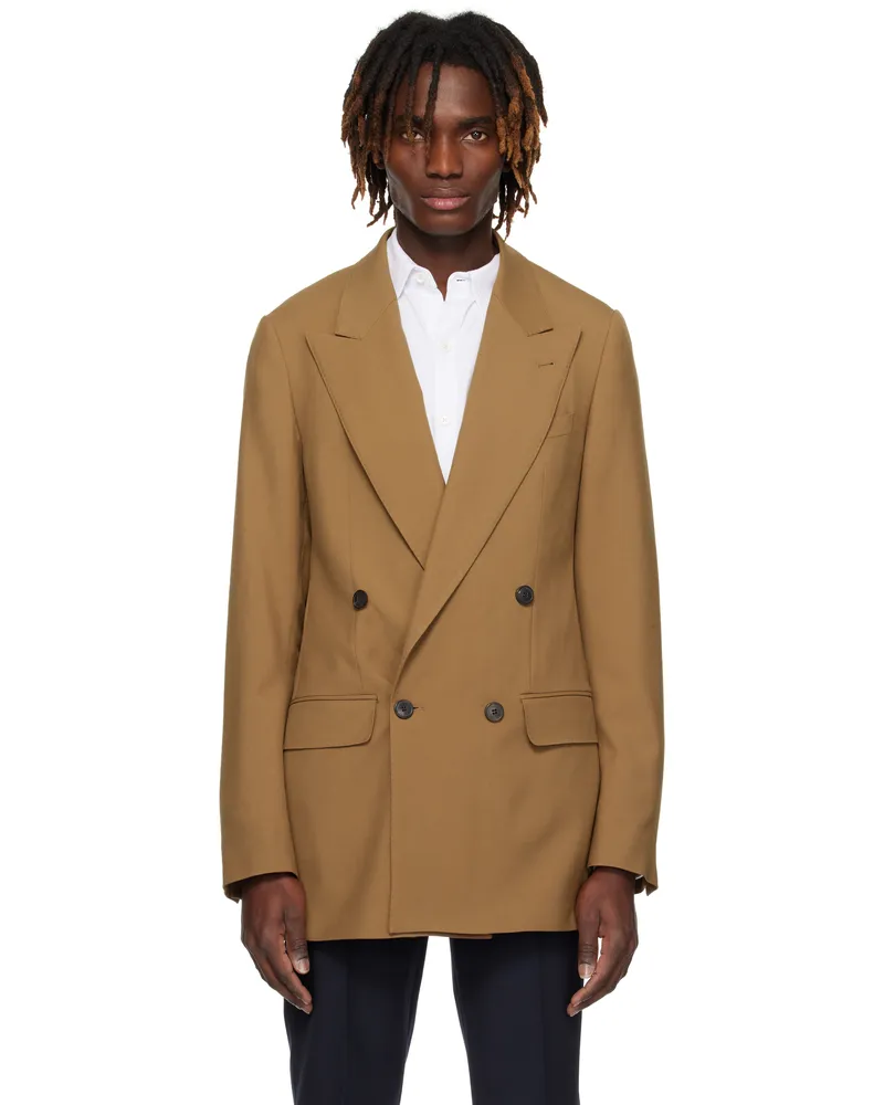 Dries van Noten Tan Wool & Mohair Blazer 712