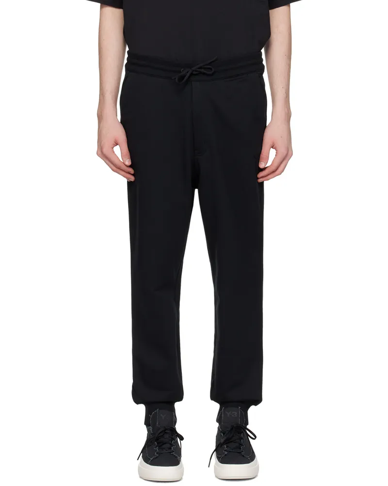 Y-3 Black Cuffed Sweatpants Black
