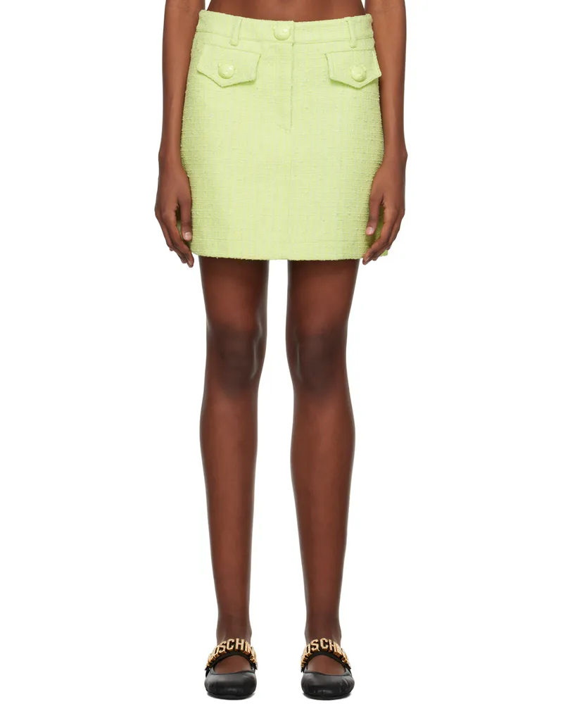 Moschino Green Teddy Buttons Miniskirt A0449