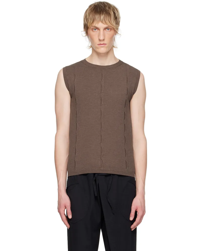 GIMAGUAS Brown Forat Tank Top Brown