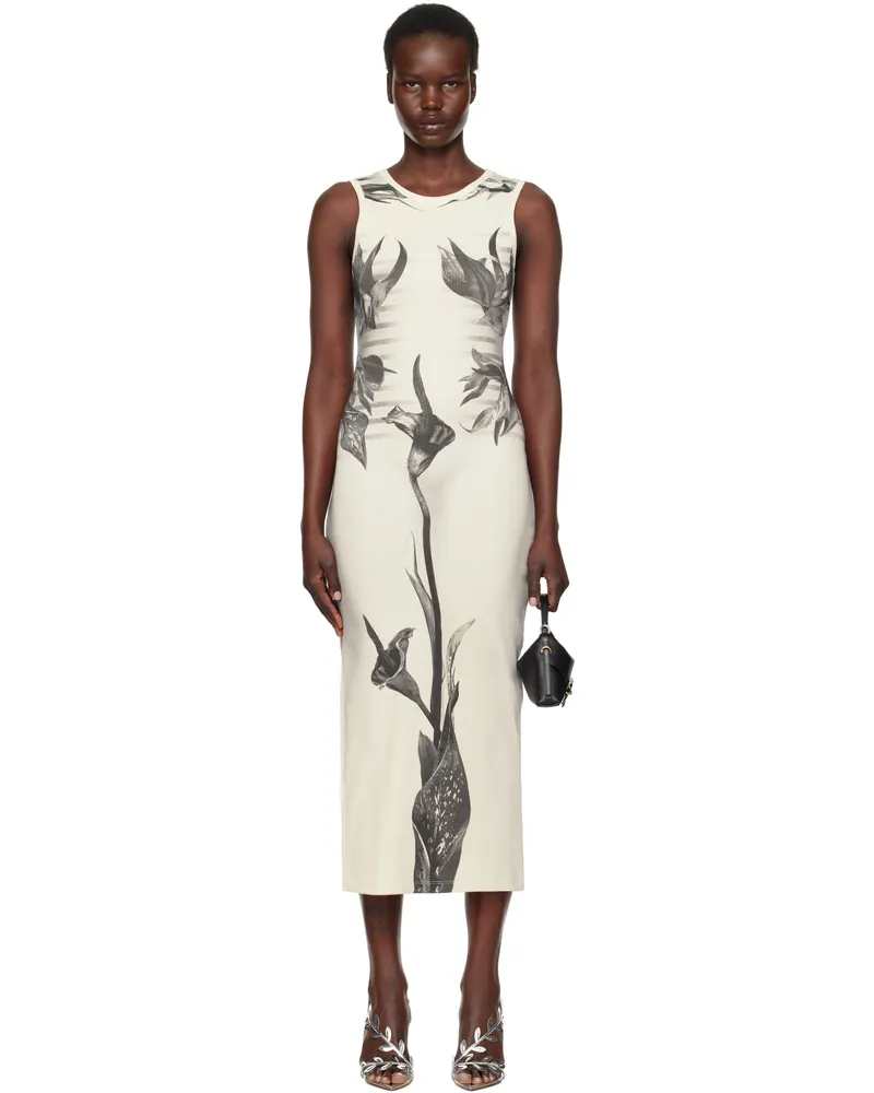 Jean Paul Gaultier Black & White 'The Flower Body Morphing Marinière' Maxi Dress 010200