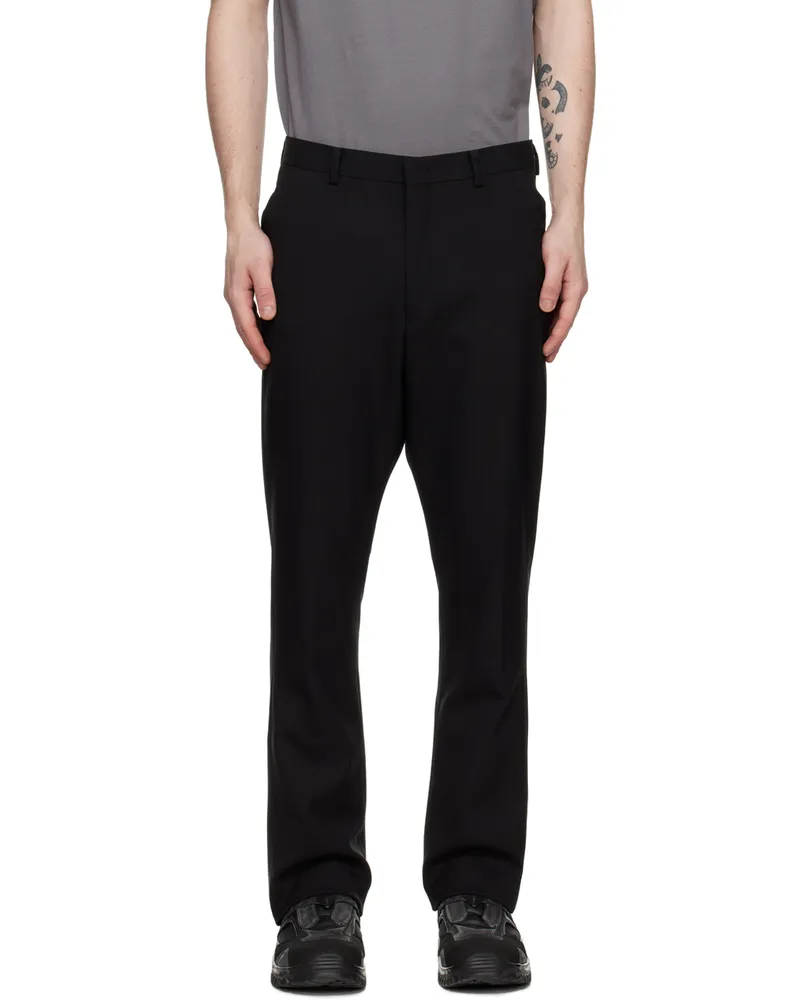 Kanghyuk Black Bell Bottom Silhouette Trousers Black