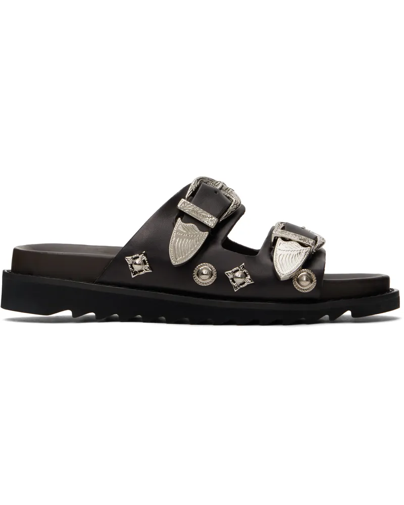 Toga SSENSE Exclusive Brown Buckle Sandals Chocolate