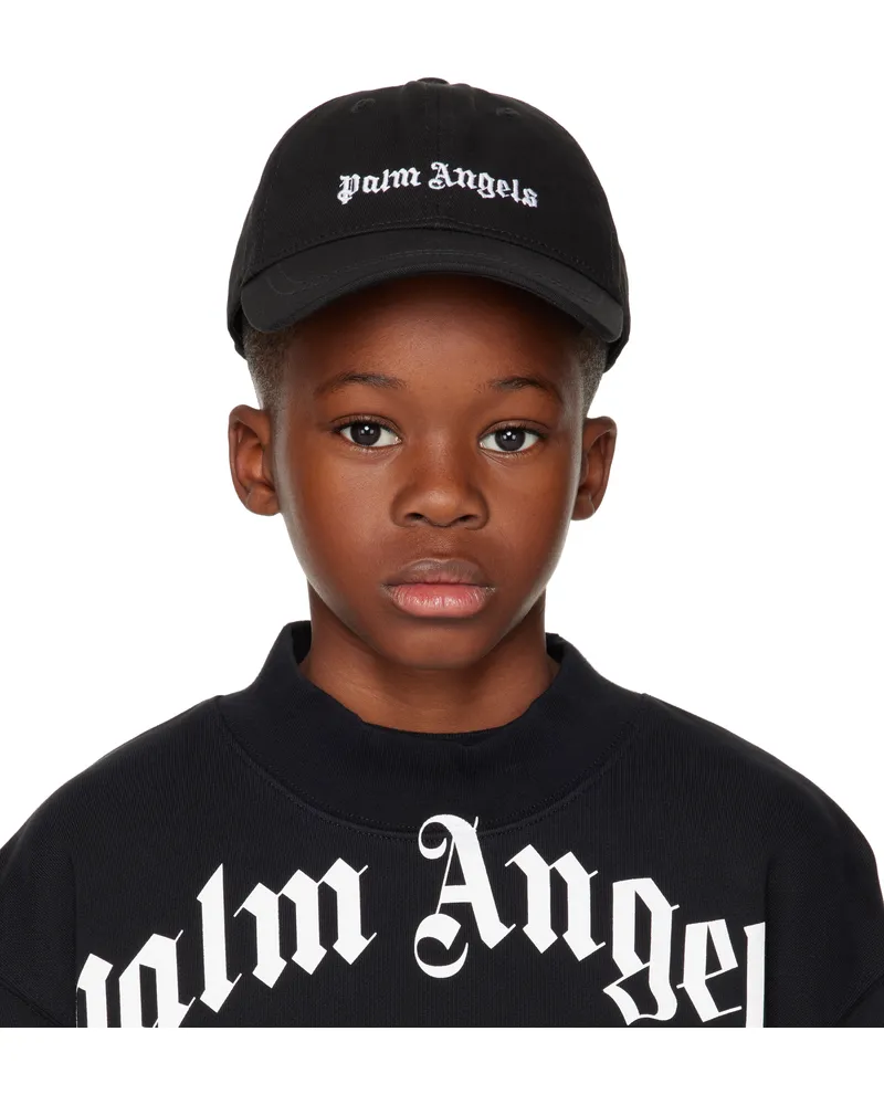 Palm Angels Kids Black Logo Baseball Cap Black