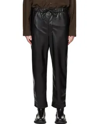 Nanushka Black Jain Vegan Leather Trousers Black