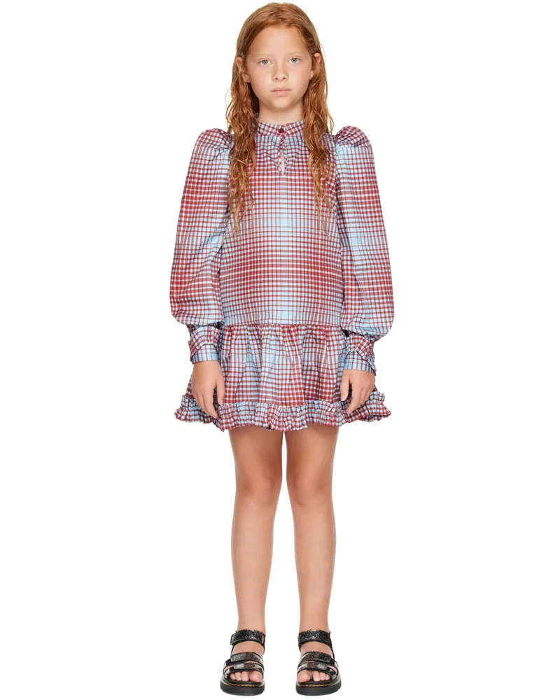 Charles Jeffrey Loverboy SSENSE Exclusive Kids Blue & Red Dress Blurry