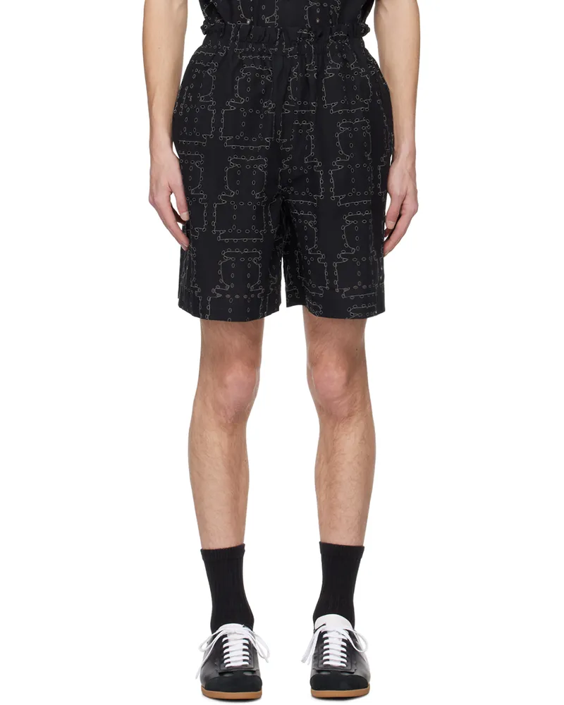 Henrik Vibskov Black Waybill Shorts Black