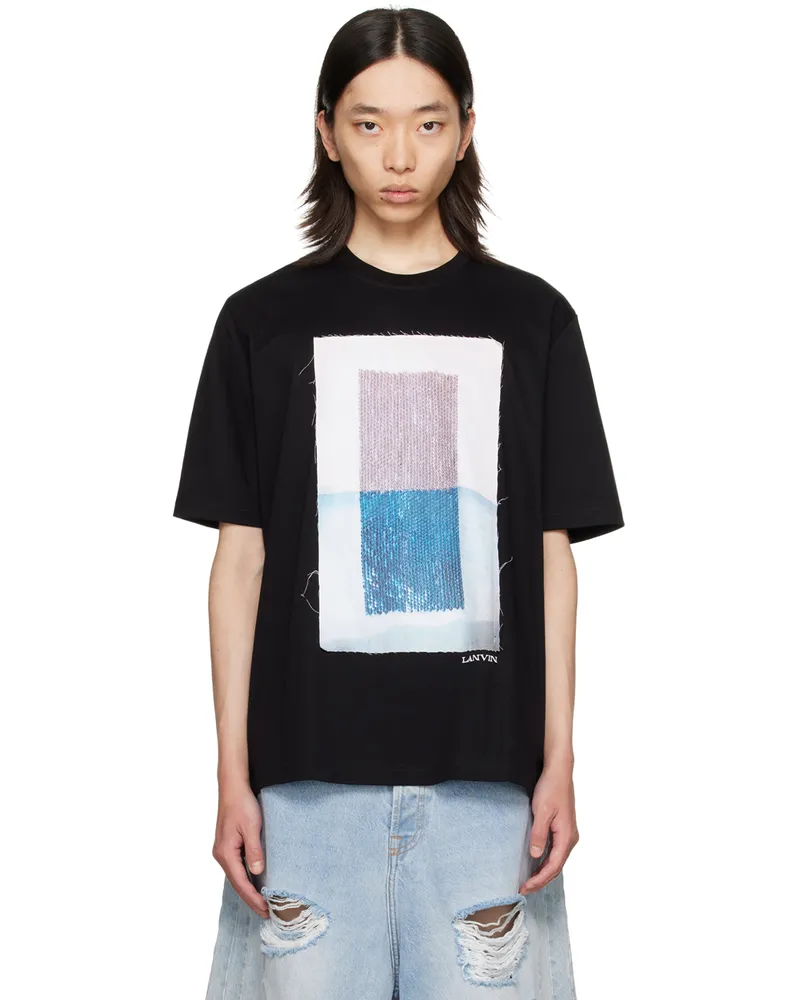 Lanvin Black Archives Print Classic T-Shirt 10