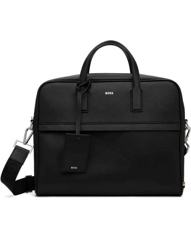 HUGO BOSS Black Logo Detail Document Briefcase 001-black