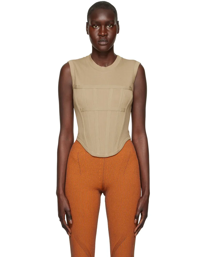 Dion Lee Khaki Corset Tank Top Khaki