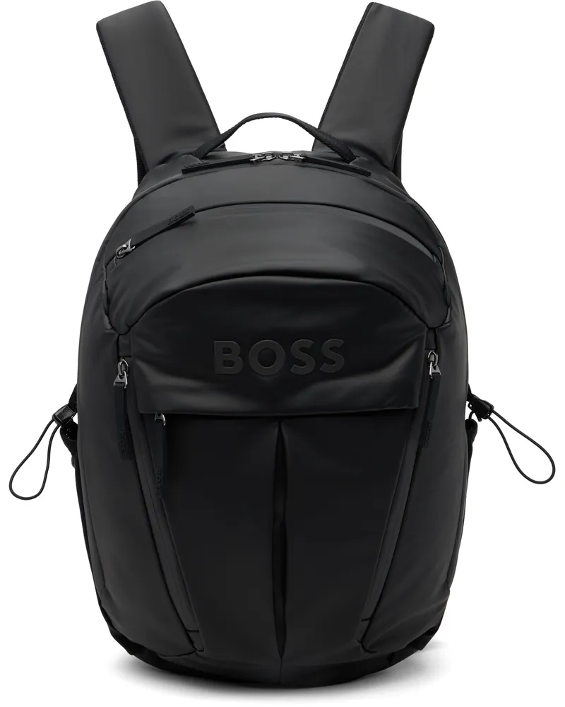HUGO BOSS Black Faux-Leather Logo Backpack 001-black