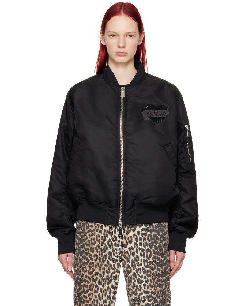 Charles Jeffrey Loverboy Black Appliqué Bomber Jacket Black