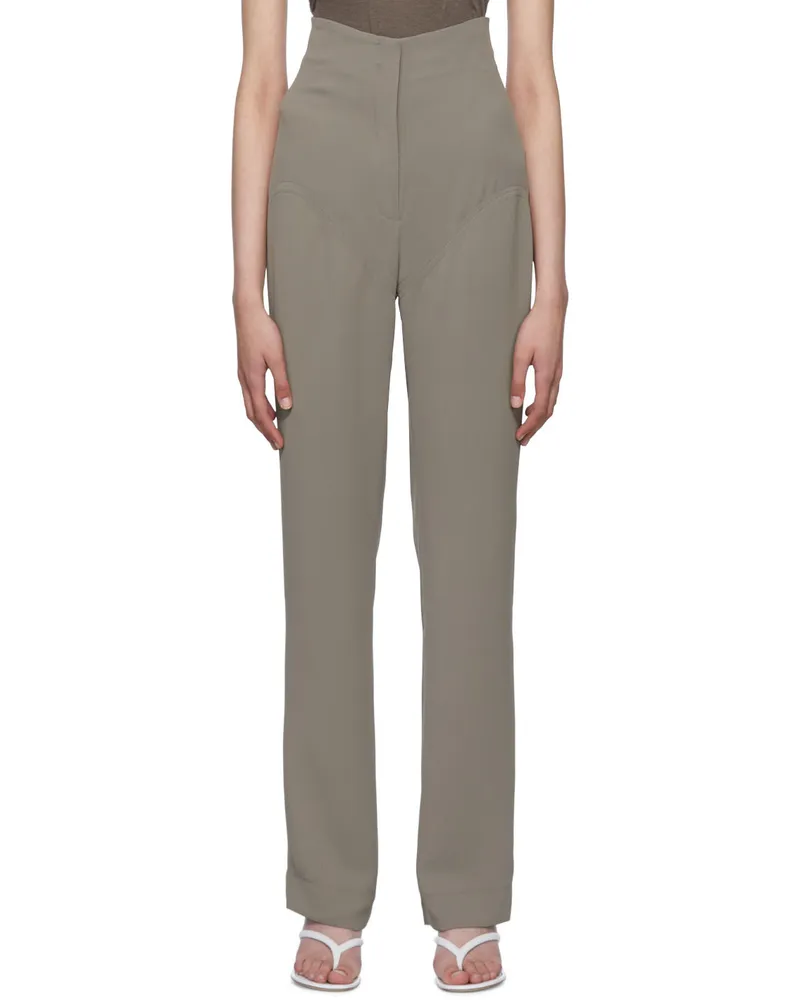 Paris Georgia Gray Bootleg Trousers Mushroom