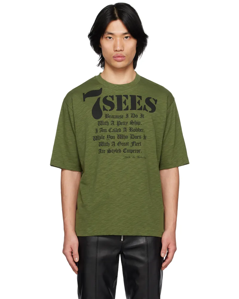 Youths In Balaclava Green Printed T-Shirt Green