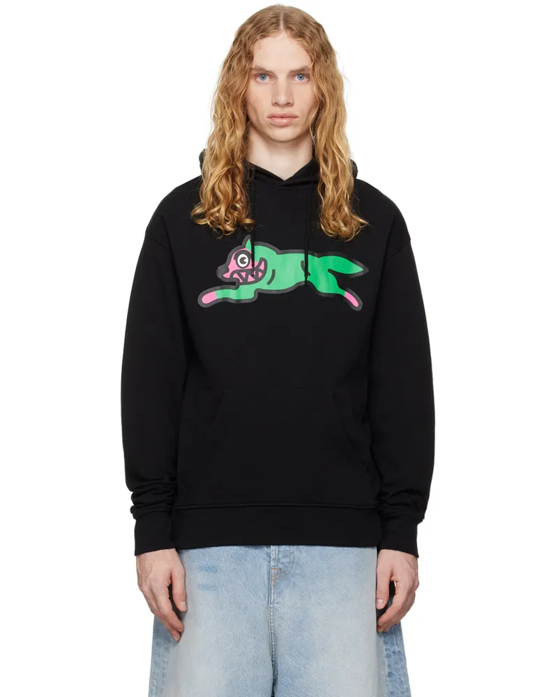 ICECREAM Black Running Dog Popover Hoodie Black