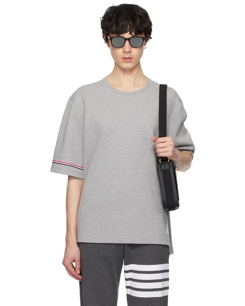 Thom Browne Gray Cotton Rugby Short Sleeve T-shirt 055