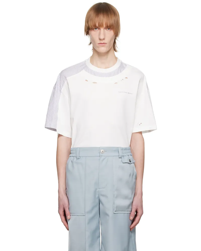Feng Chen Wang White Distressed T-Shirt
