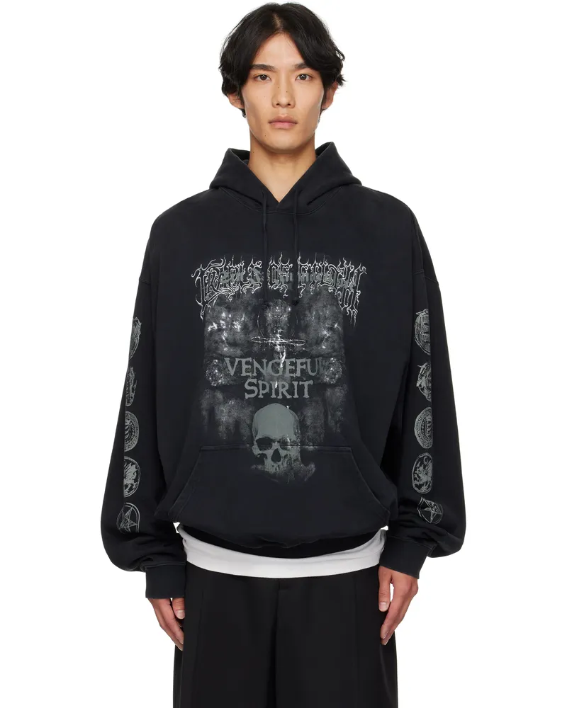 VETEMENTS Black Cradle of Filth 'Vengeful Spirit' Oversized Hoodie Magnet