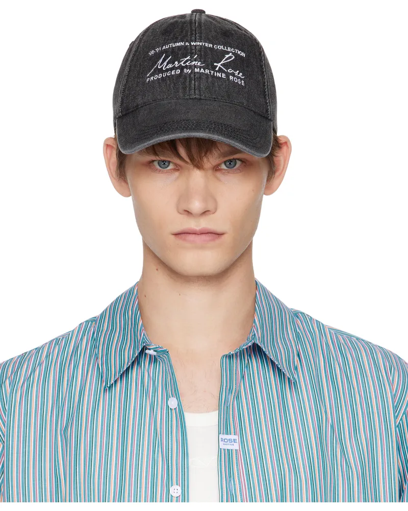 Martine Rose Black Signature Cap Black