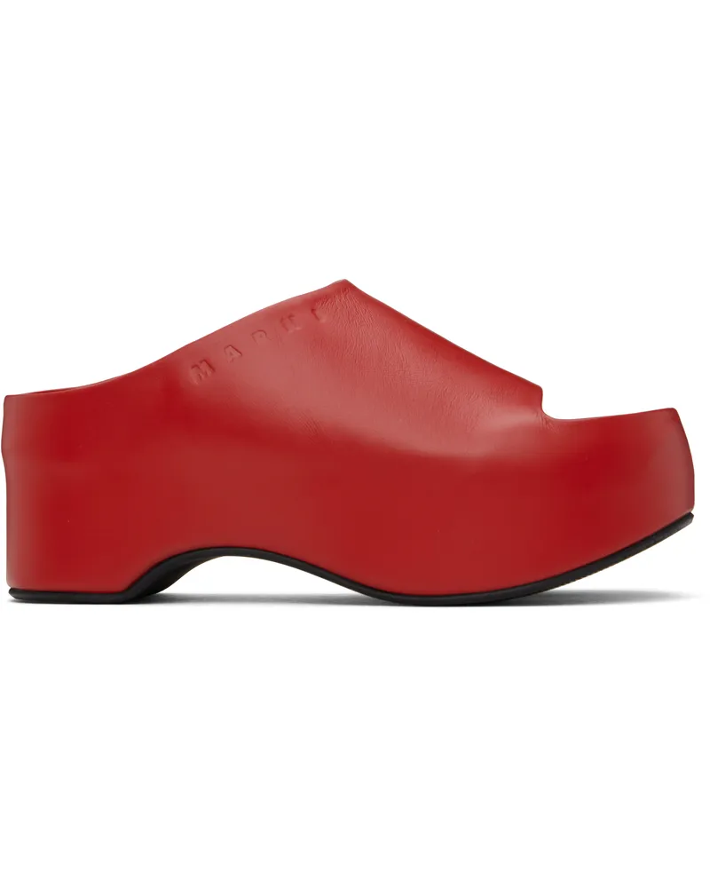 Marni Red Platform Heeled Sandals 00r67