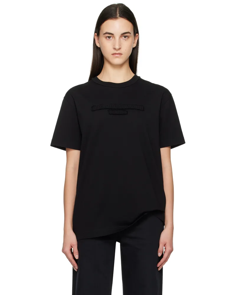 Alexander Wang Black Distressed Logo T-shirt Black