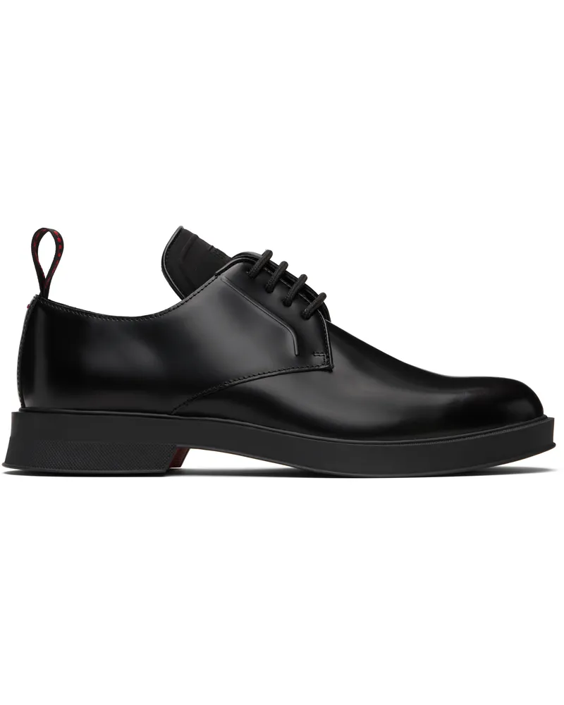 HUGO BOSS Black Leather Stacked Logo Derbys 001-black