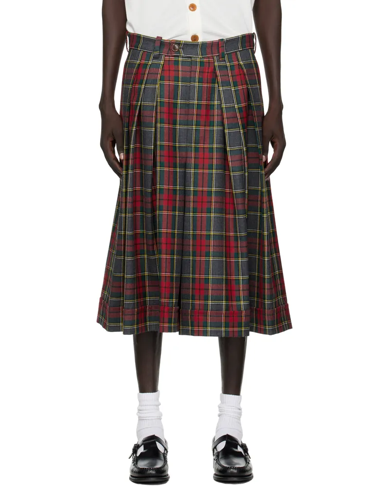Vivienne Westwood Red & Green Culottes Shorts Aw25-red