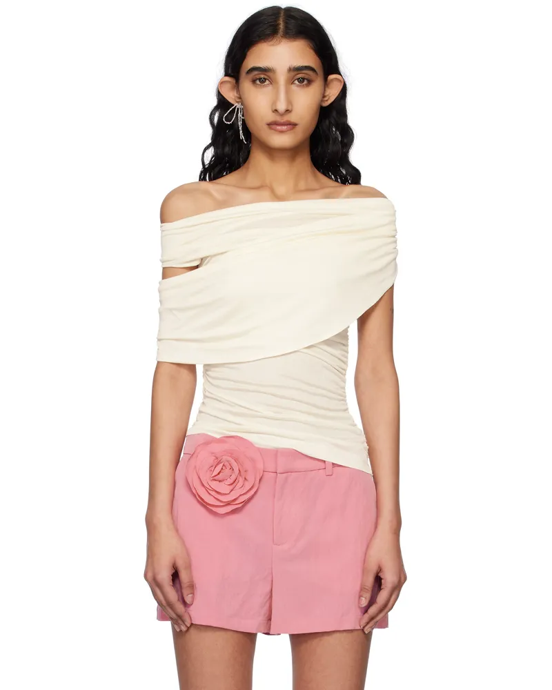Blumarine Off-White Jersey Sablé Blouse N0108