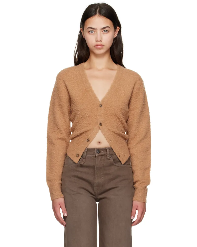 R13 Tan Split Hem Cardigan Dark