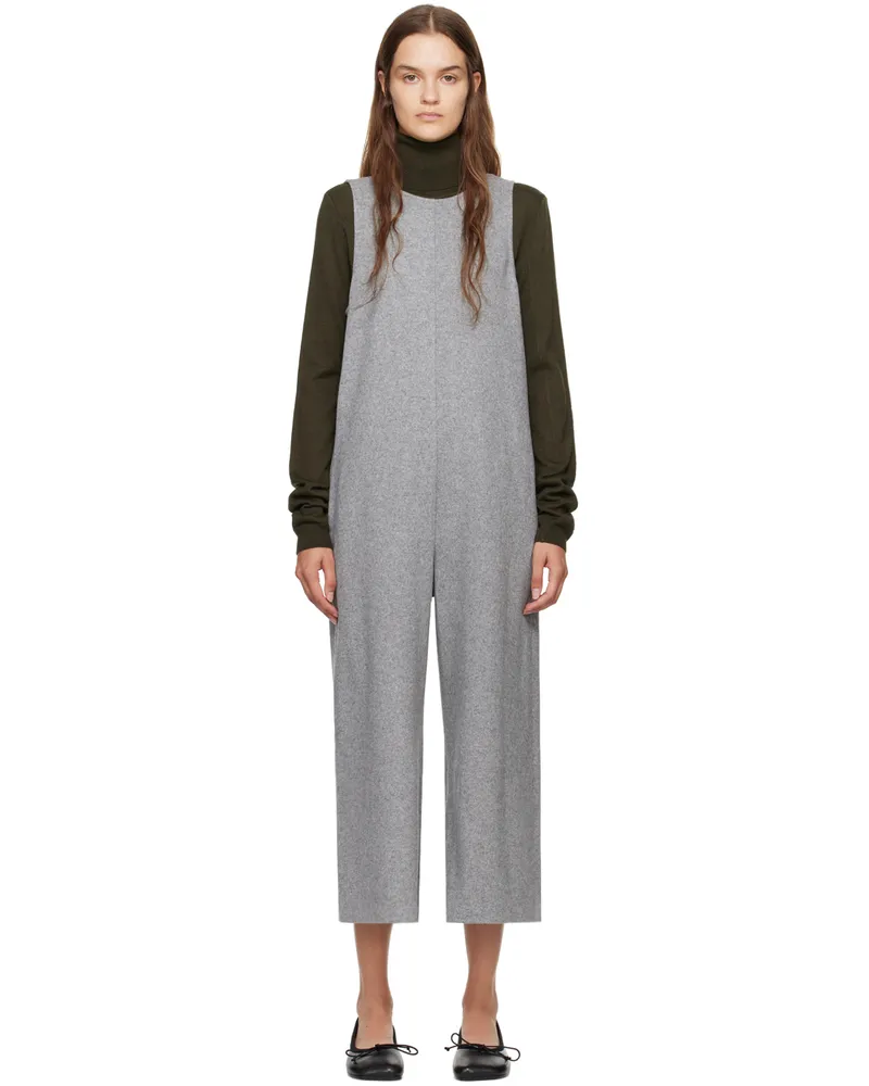 Maison Margiela Gray Wool White Stitching Jumpsuit 856m