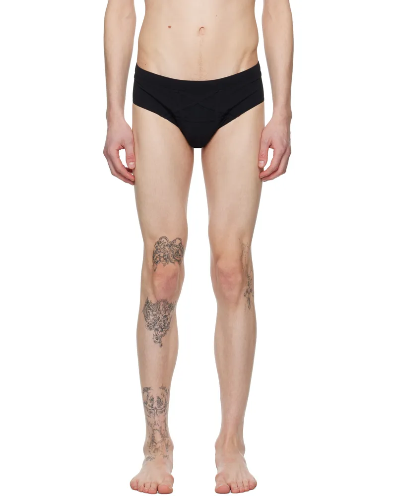 Rick Owens Black Hollywood Penta Swim Briefs 09