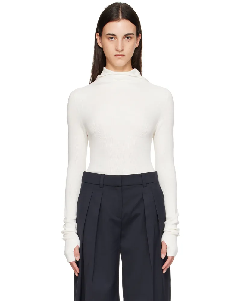 FRANKIE Shop Off-White Danae Knit Hoodie 005