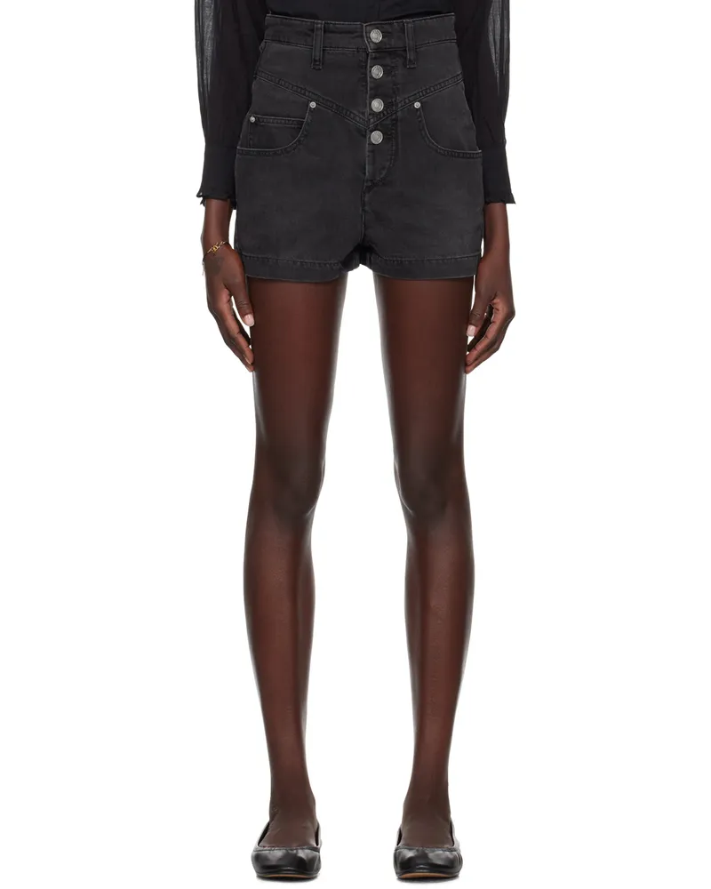 Étoile Isabel Marant Black Jovany Denim Shorts 02fk