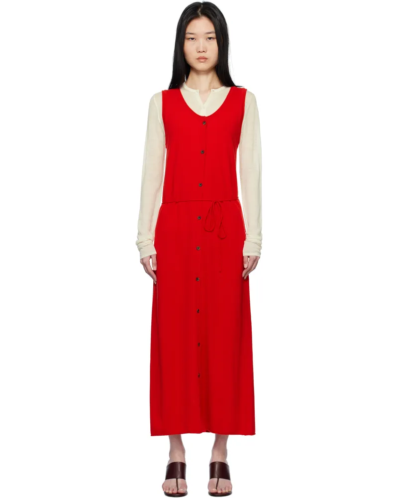 LE 17 SEPTEMBRE Red Knit Maxi Dress Red