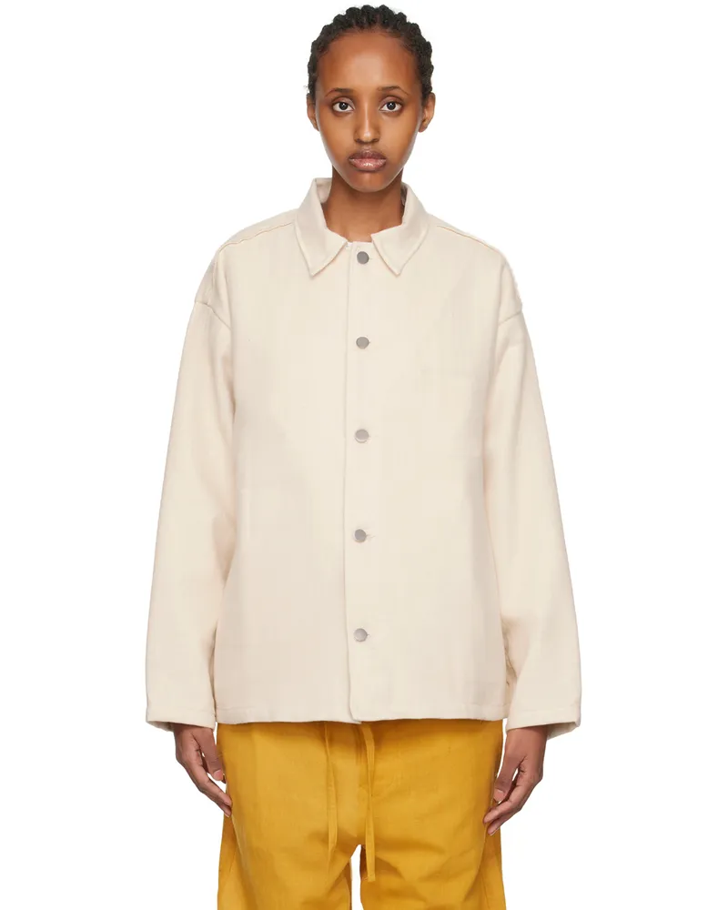 AIREI Off-White Raw Edge Jacket Natural