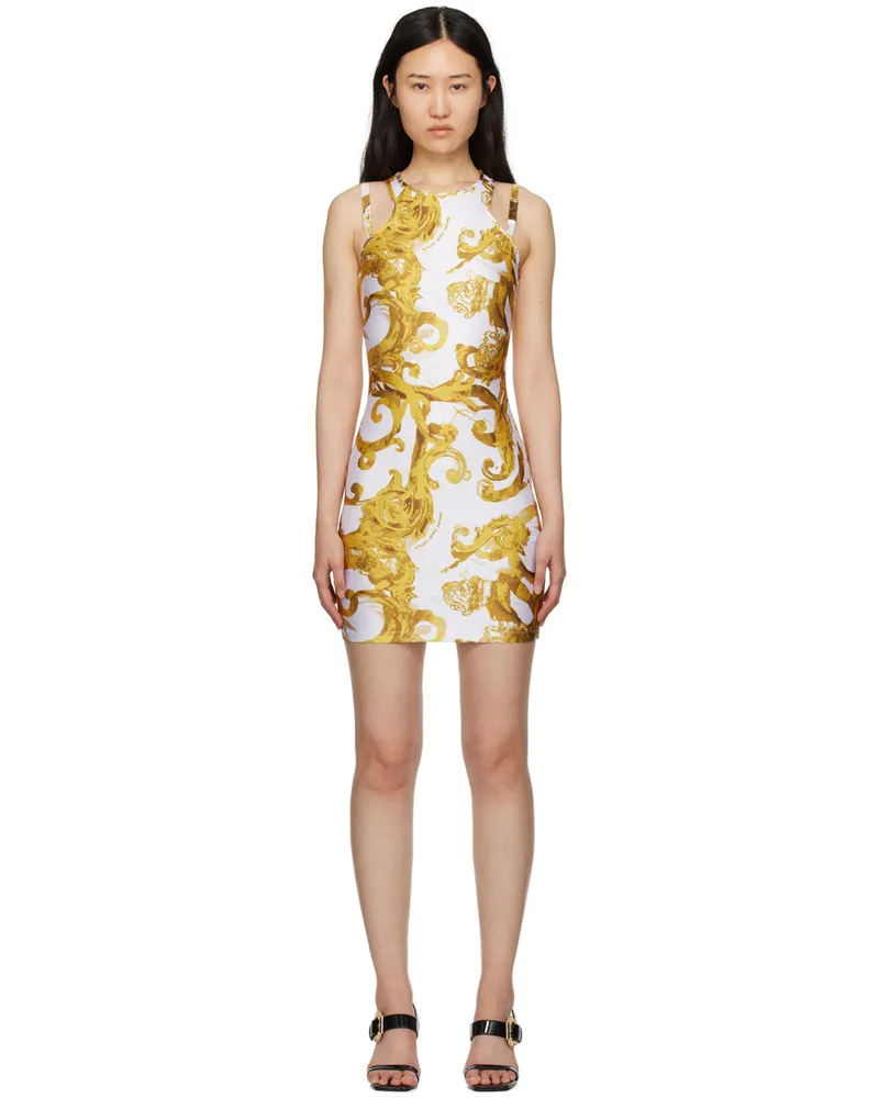 Versace Jeans White Printed Minidress Eg03