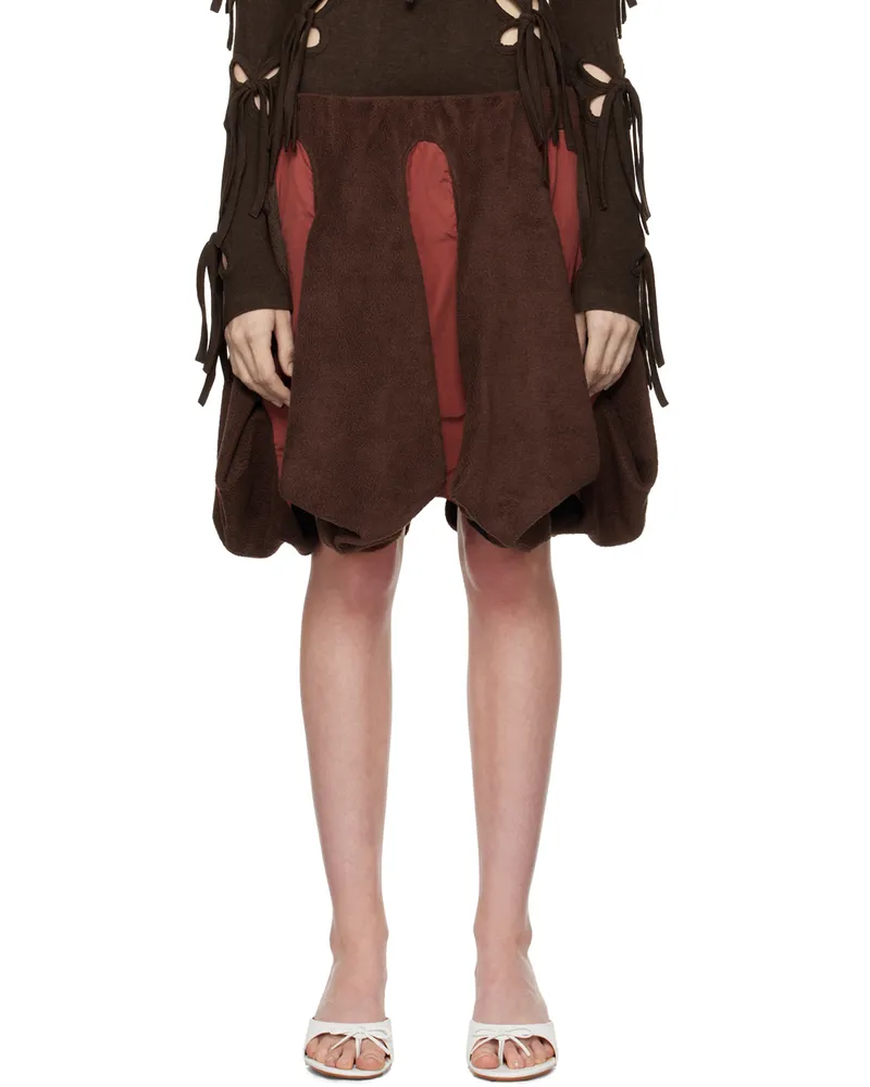J.KIM Brown Porcelain Figurine Midi Skirt Brown