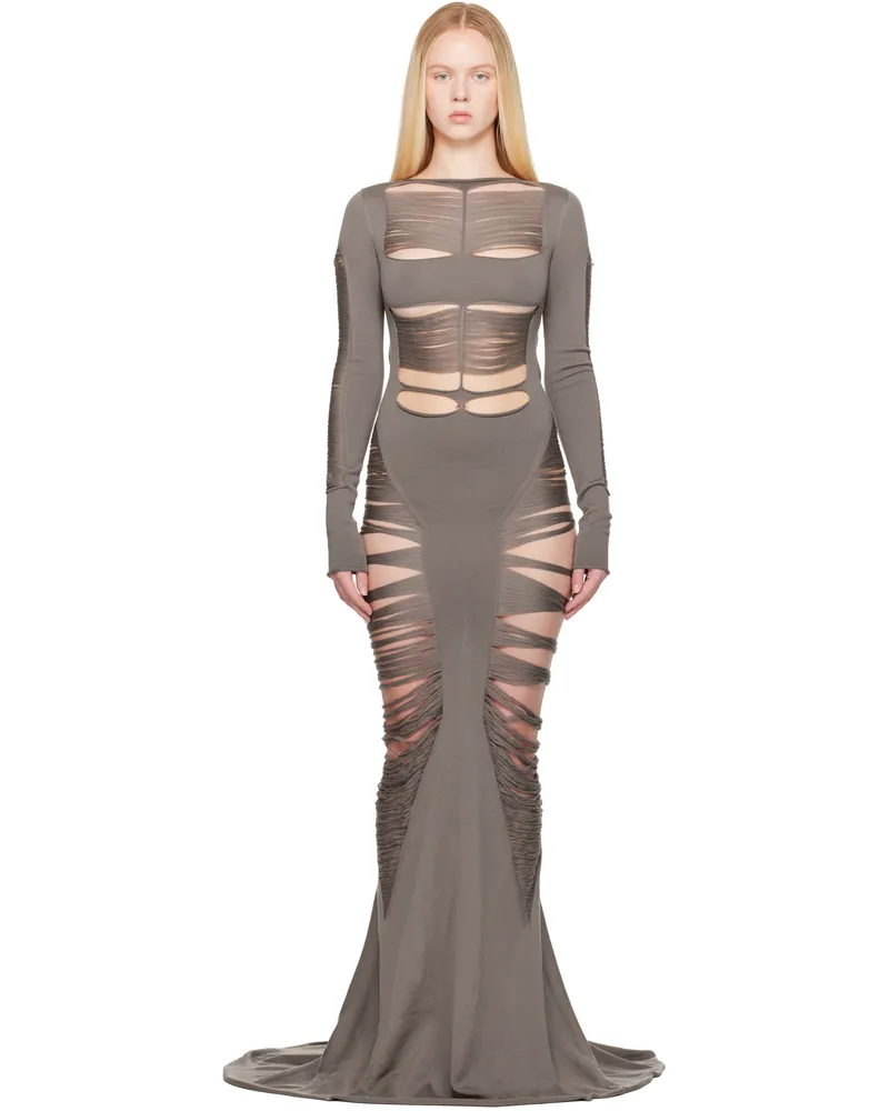 Rick Owens Gray Hollywood Luna Maxi Dress 34
