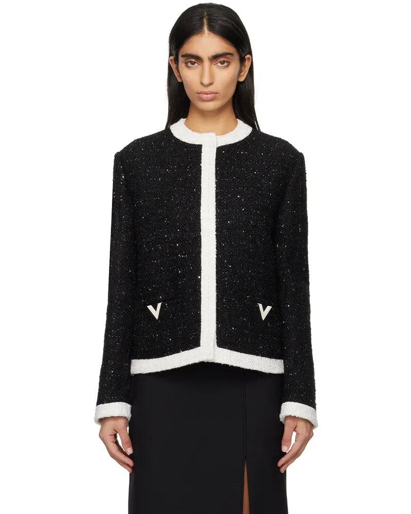 Valentino Garavani Black Metallic Jacket Ygh