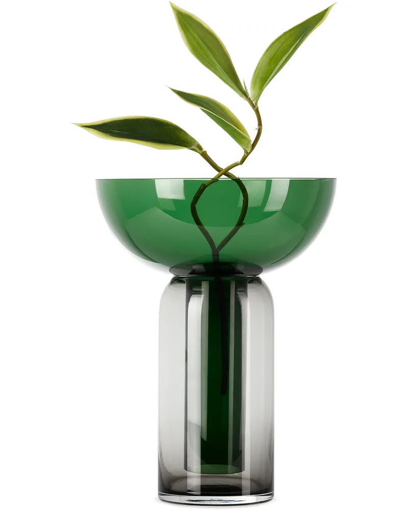 AYTM Green & Black Torus Vase Forest