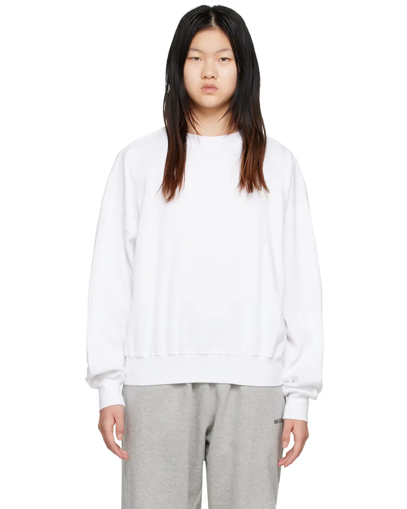 WE 11 DONE White Crewneck Sweatshirt White