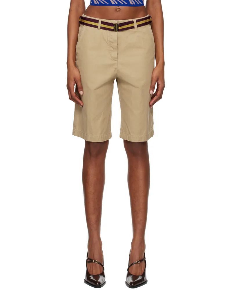 Dries van Noten Beige Belted Shorts 103