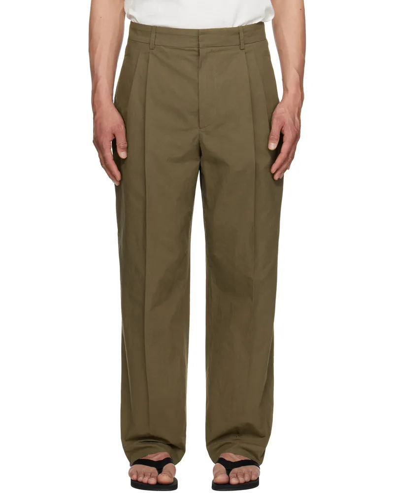 The Row Khaki Silas Trousers Khk