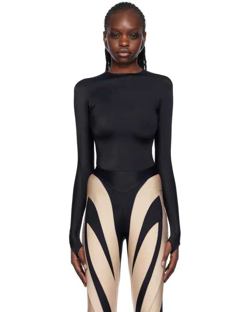 Thierry Mugler Black Embossed Bodysuit 1999
